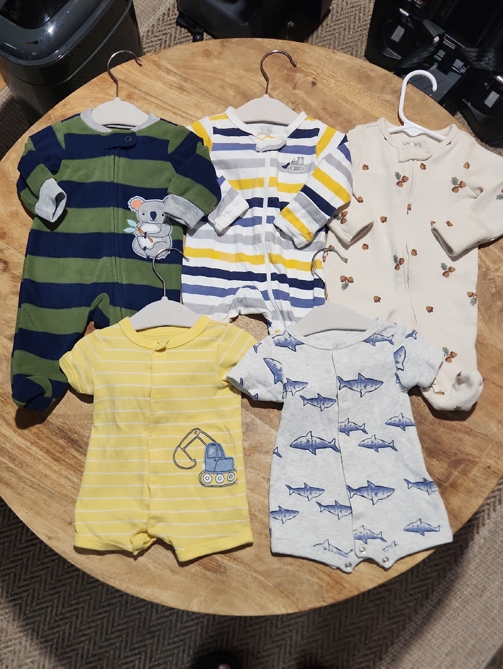 5 Piece Bundle Of Newborn Sleepers And Summer Rompers
